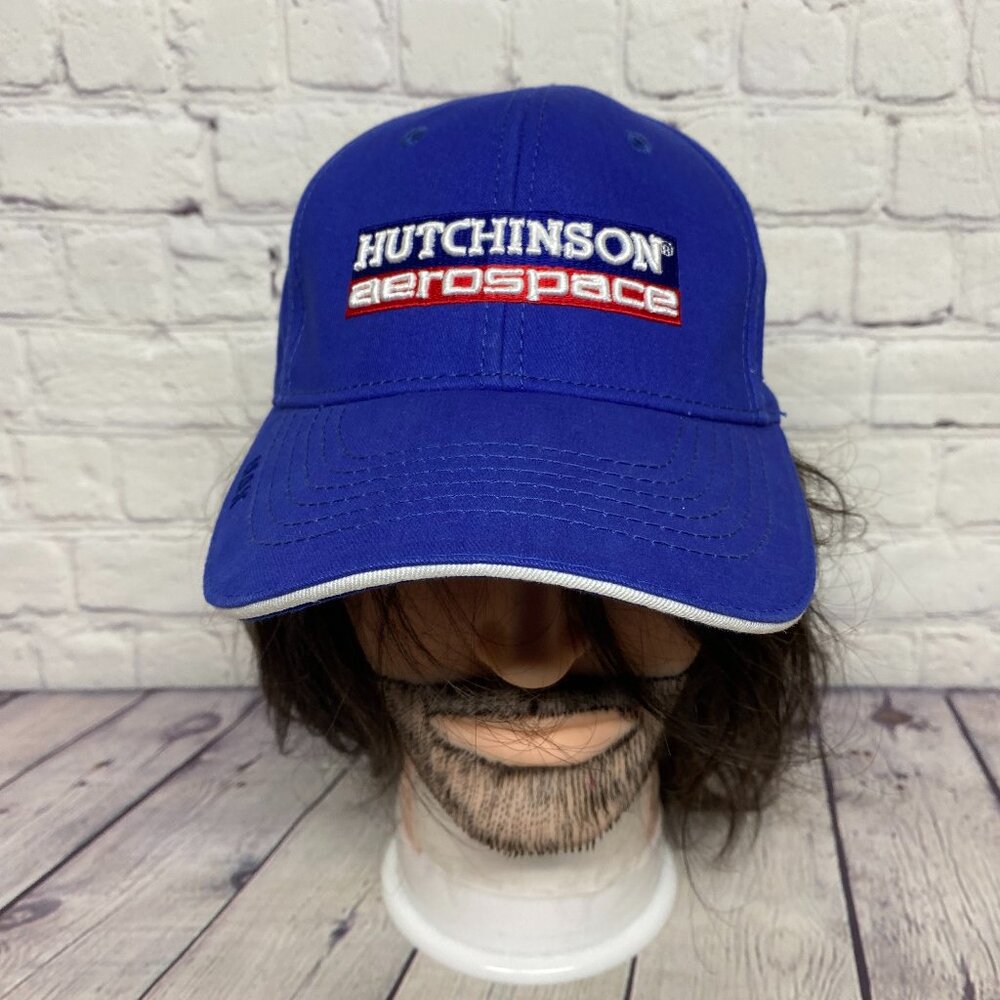Hutchinson Aerospace Baseball Hat Cap Strap Back Blue Cotton Embroidered Logo
